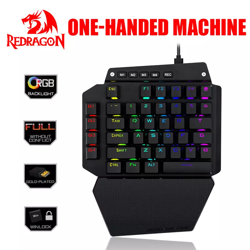 Redragon K583 IDA One-Handed RGB Mechanical Gaming Keyboard - 1