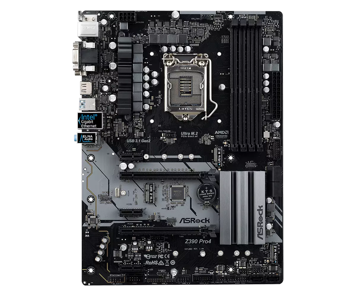 ASRock Z390 Pro4 9th Gen  ATX Motherboard - 1