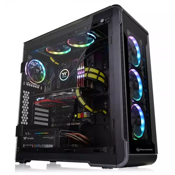 Thermaltake View 32 TG RGB Tempered Glass 4 Riing Mid-Tower Casing - 1
