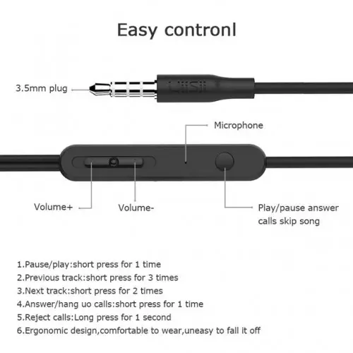 UiiSii U1 Running Earbuds with Volume Control Ear Hook - 1