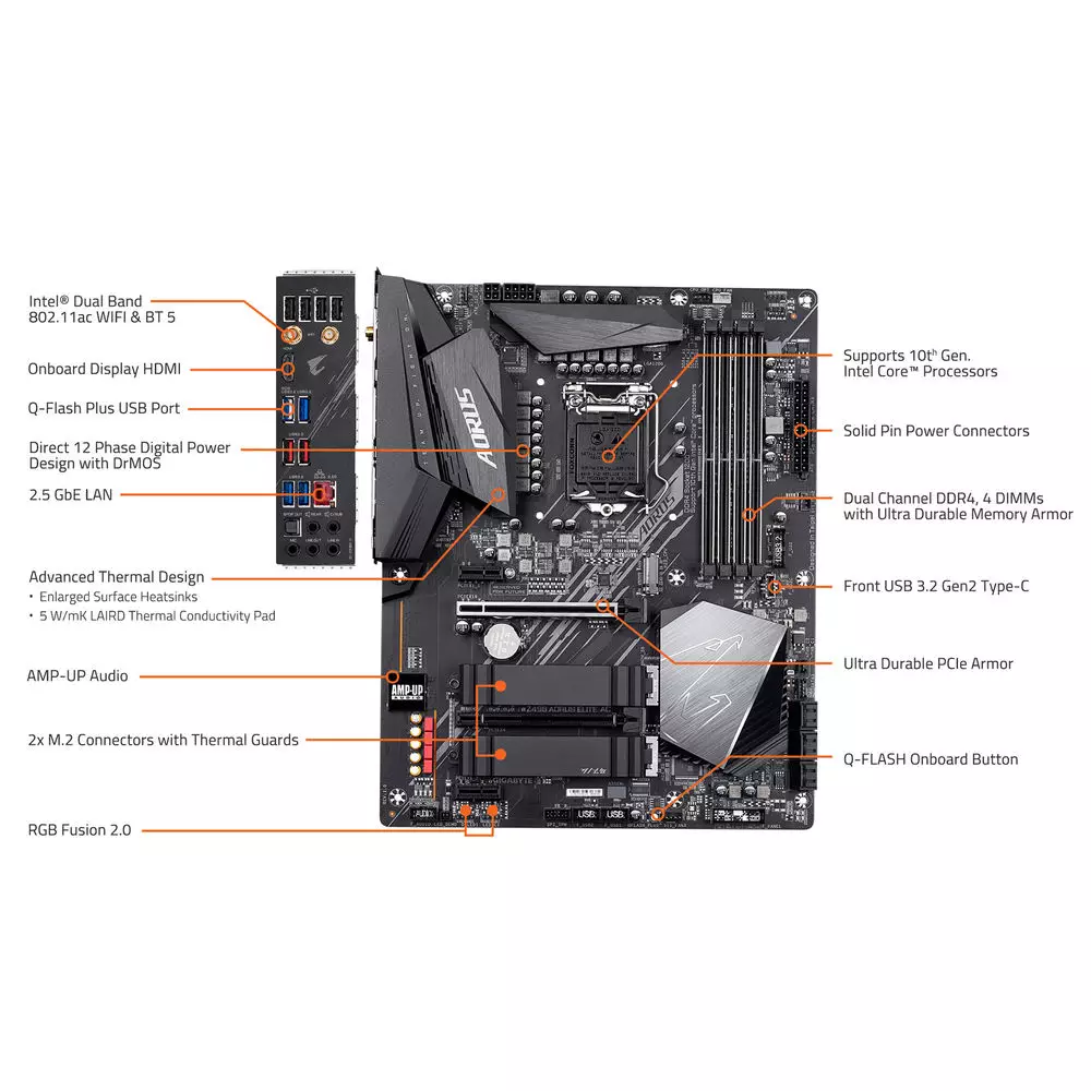 Gigabyte Z490 AORUS ELITE AC Intel 10th Gen Motherboard - 2