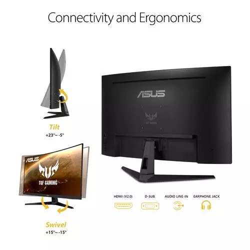 ASUS TUF VG328H1B 32 Inch FHD 165Hz Curved Gaming Monitor - 1