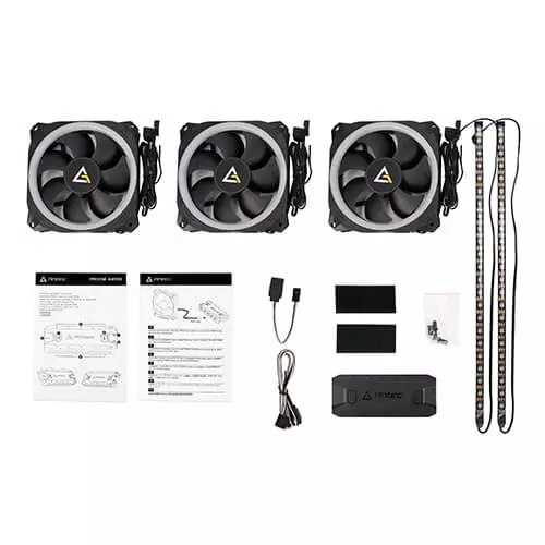 Antec Prizm 120 ARGB 3+2+C 3 in 1 Cooling Fan with controller & ARGB LED Strips - 2