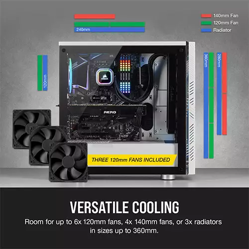 CORSAIR 275R Airflow Tempered Glass Mid-Tower Gaming Case — black - 3