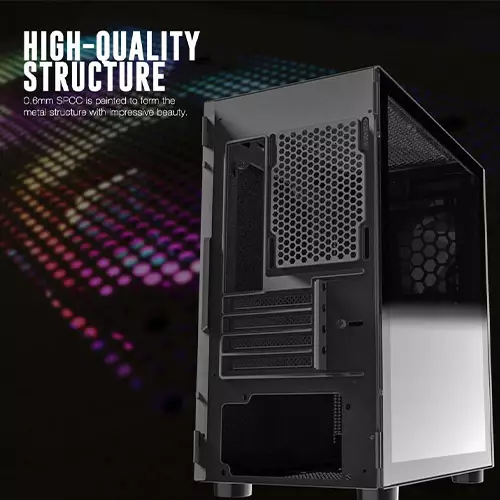 Aigo DarkFlash DLM21 Mini Tower Tempered Glass Micro-ATX Case (White)