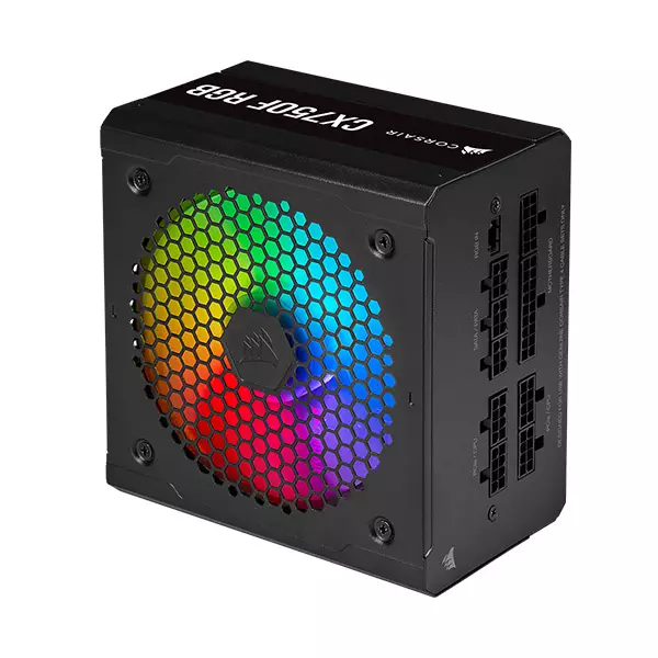 Corsair CX750F RGB 750 Watt 80 Plus Bronze Certified Fully Modular RGB Power Supply - 1