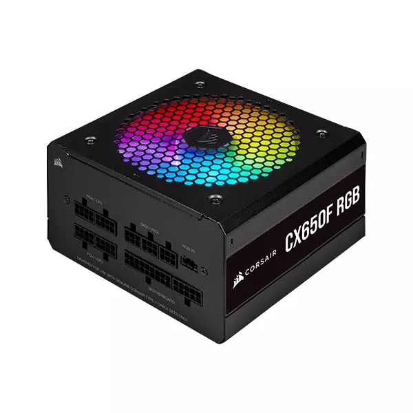 Corsair CX650F RGB 650 Watt 80 Plus Bronze Certified Fully Modular RGB Power Supply - 1