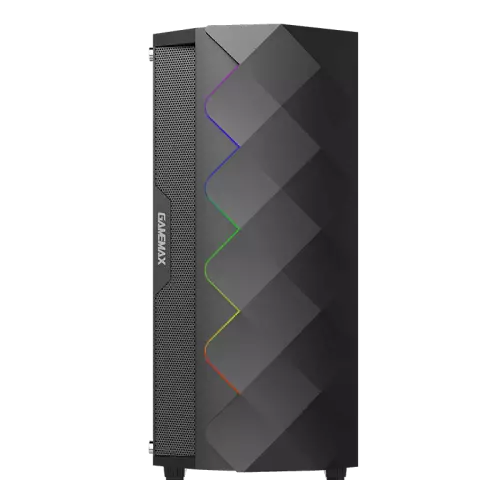 Gamemax Black Diamond A361 Tempered Glass ATX Gaming Case (Black)