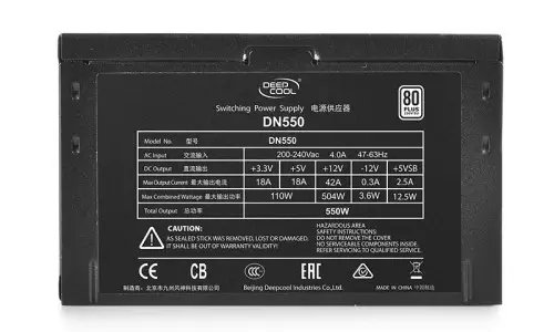 DEEPCOOL DN550 80 Plus EU Certified 550W Non Modular Power Supply