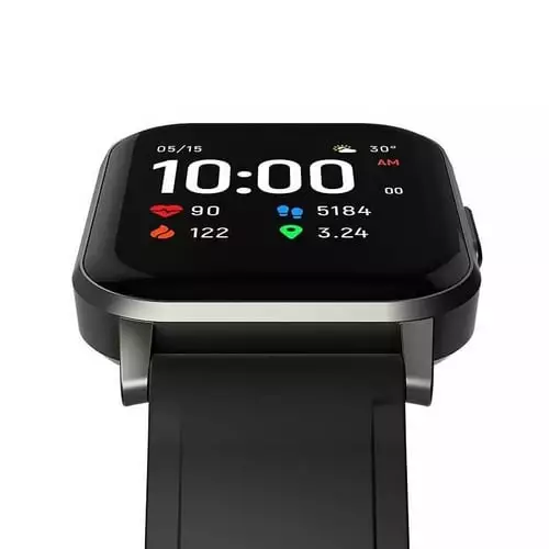 Haylou LS02 Touch Screen Square Shape Smart Watch (Black) - 1