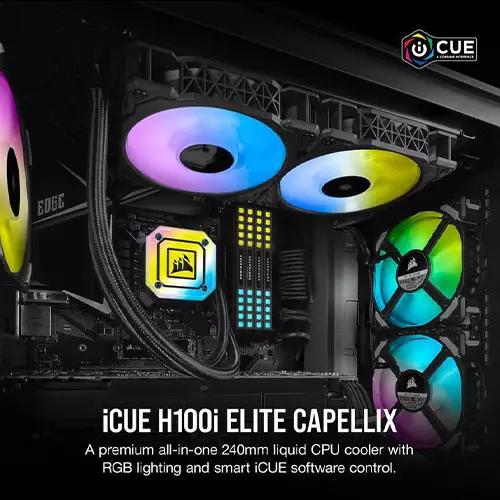 Corsair iCue H100i Elite Capellix 240mm All in One Liquid CPU Cooler-gallery-2