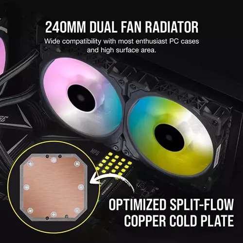 Corsair iCue H100i Elite Capellix 240mm All in One Liquid CPU Cooler-gallery-3