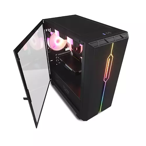 Aigo DarkFlash DLM23 Mini Tower Tempered Glass Micro-ATX Case - 2