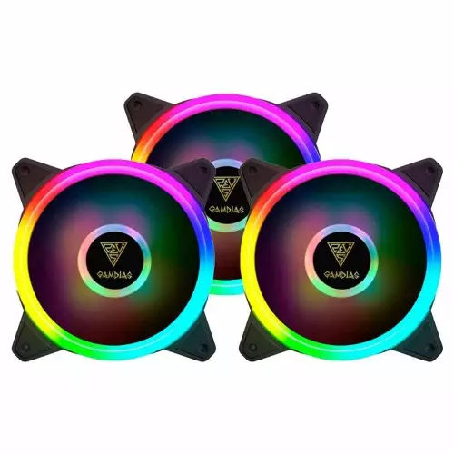 Gamdias AEOLUS M2 1203 Lite 120mm RGB PC Case & Radiator Fan (3 Fans Pack) - 1
