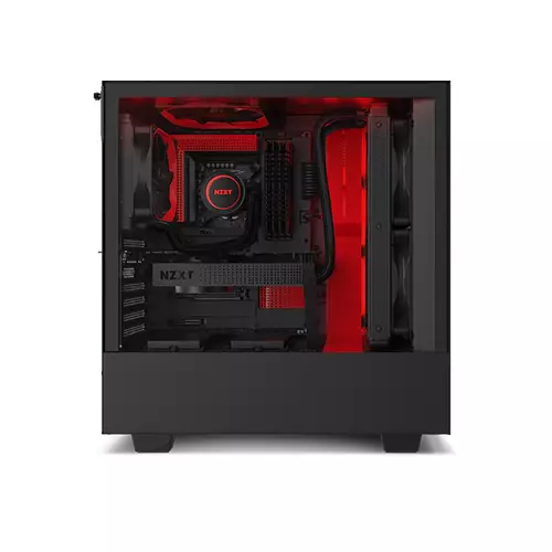 NZXT H510i Compact Mid-Tower RGB Gaming Case (Black/Red) - 1