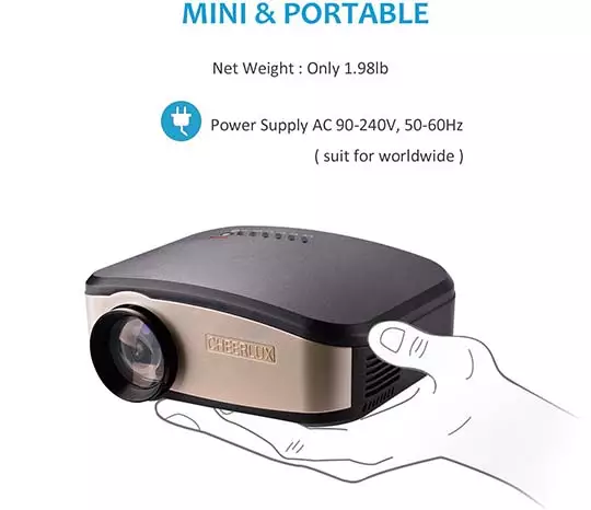 Cheerlux C6 Mini TV Projector with HDMI USB For Home Theater