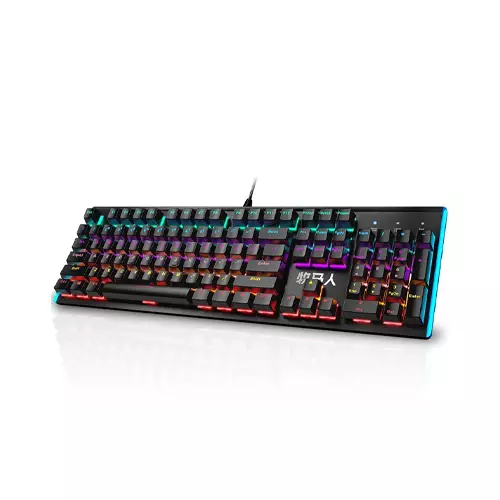 Mumre Wrangler K100 Rainbow RGB Mechanical Keyboard Black (Red Switch) - 1