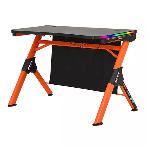 MEETION MT-DSK20 RGB LED PC COMPUTER E-SPORT GAMING DESK (Black&Orange) - 1