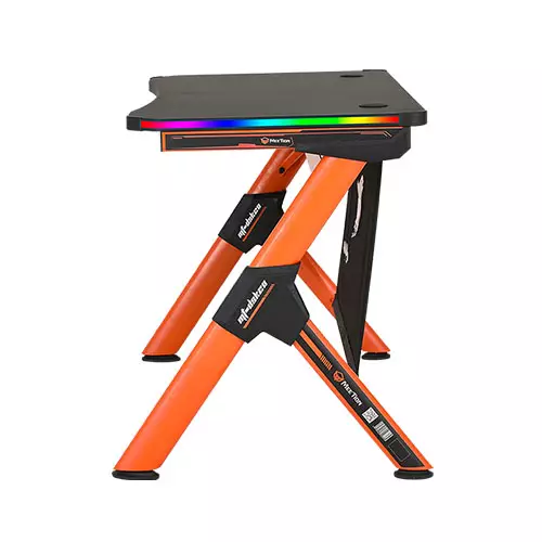 MEETION MT-DSK20 RGB LED PC COMPUTER E-SPORT GAMING DESK (Black&Orange) - 3
