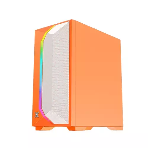 XIGMATEK GEMINI II ORANGE MESHED GRILL LED MATX CASE-gallery-1