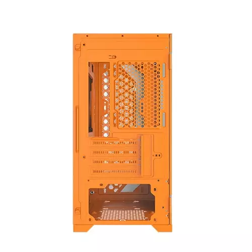 XIGMATEK GEMINI II ORANGE MESHED GRILL LED MATX CASE-gallery-5