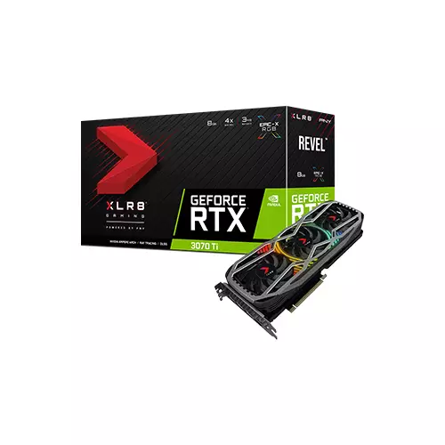 PNY GEFORCE RTX 3070 TI 8GB XLR8 GAMING REVEL EPIC-X RGB TRIPLE FAN GRAPHICS CARD