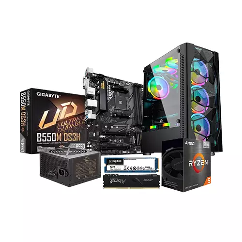 AMD RYZEN 5 5600G GIGABYTE B550M DS3H 8GB RAM 250GB SSD BUDGET PC