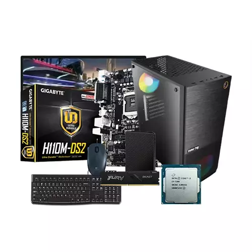 INTEL CORE I3-7100 GIGABYTE GA-H110M-DS2V 8GB RAM 120GB SSD 19 INCH MONITOR CORPORATE PC