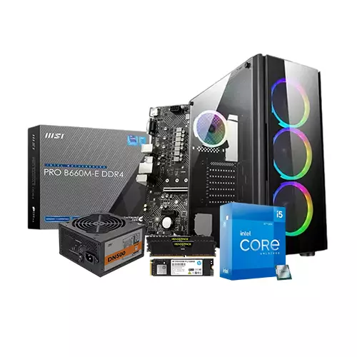 Intel Core I5-12400 MSI PRO B660M-E DDR4 16GB RAM 500GB SSD BUDGET PC
