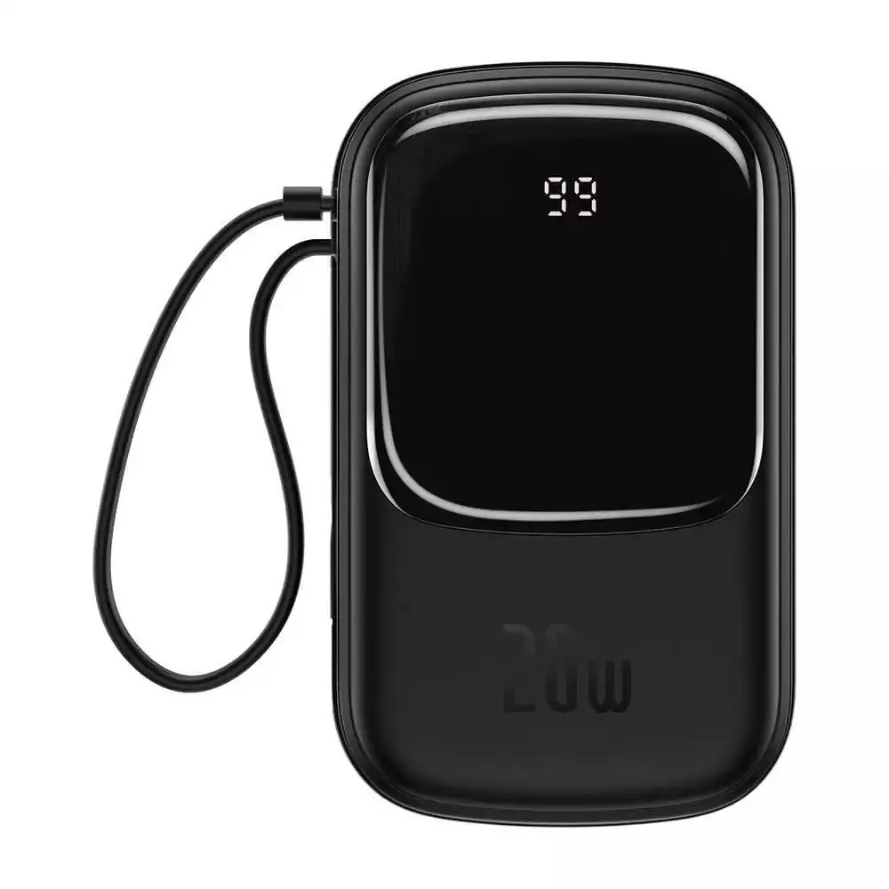 BASEUS QPOW DIGITAL DISPLAY QUICK CHARGING 20W 20000MAH POWER BANK WITH IP CABLE (WHITE)
