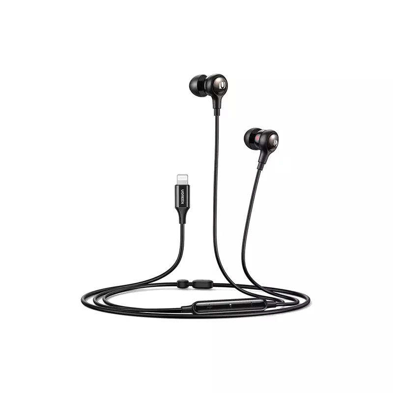 UGREEN EP103 BLACK WIRED 3.5MM/TYPE C/LIGHTNING CONNECTOR IN-EAR EARPHONE - 0