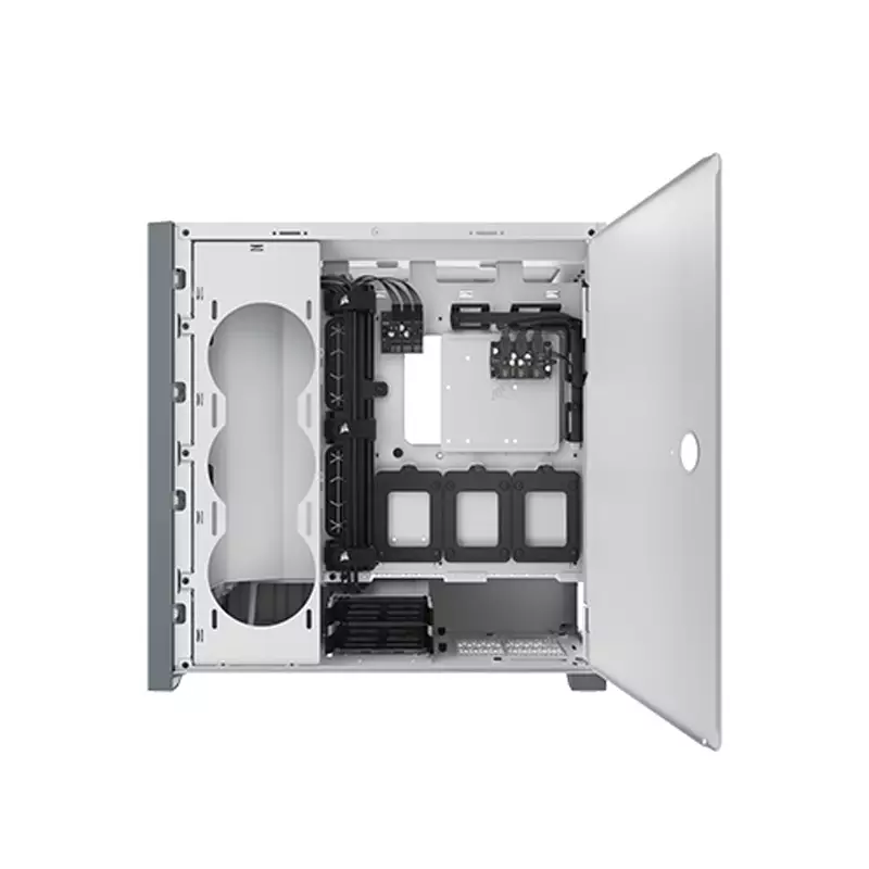 CORSAIR ICUE 5000X RGB MID-TOWER TEMPERED GLASS DESKTOP CASE - WHITE - 0