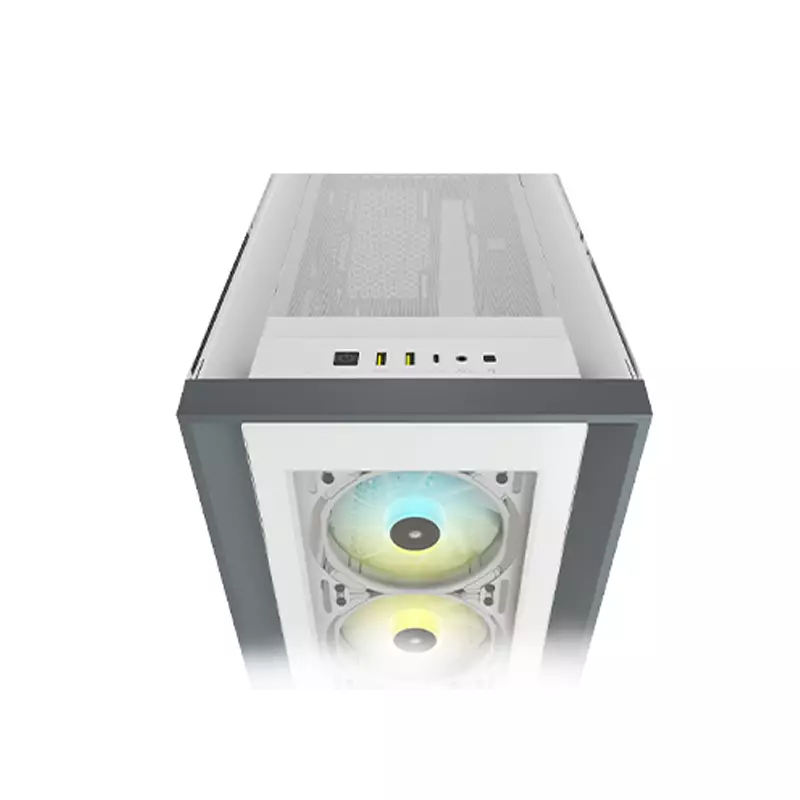 CORSAIR ICUE 5000X RGB MID-TOWER TEMPERED GLASS DESKTOP CASE - WHITE-gallery-2