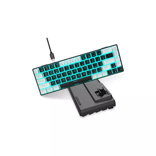 HXSJ V800 SINGLE BACKLIT HOTSWAPPABLE MECHANICAL KEYBOARD BLUE SWITCH - 1