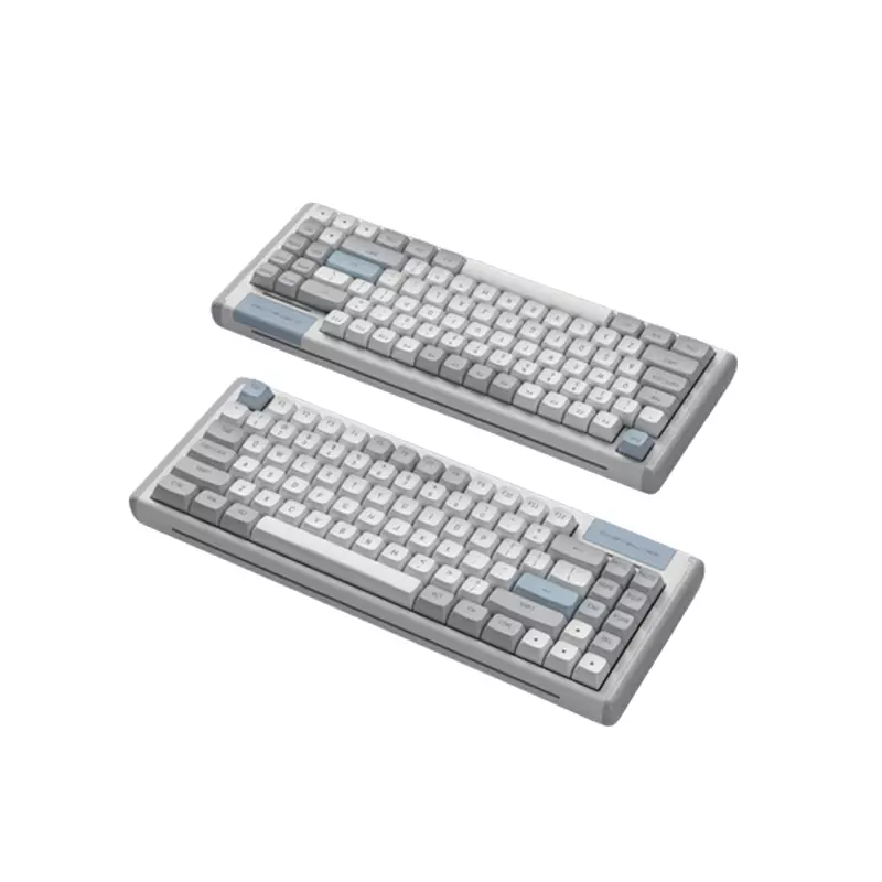 DUSTSILVER K84 TKL 75 GREY WHITE BLUE RGB BACKLIT MECHANICAL KEYBOARD (RED SWITCH)-gallery-1