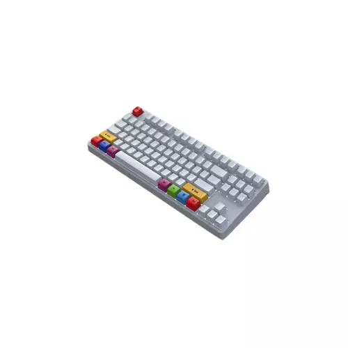 HXSJ L600 87 KEYS TWO-COLOR INJECTION KEYCAP WHITE BACKLIGHT DETACHABLE TYPE-C CABLE MECHANICAL KEYBOARD RED SWITCHES - 1