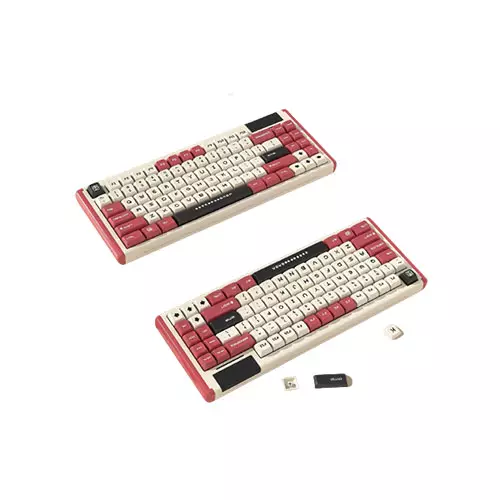 DUSTSILVER D84 CLASSICAL RETRO HOT SWAPPING RGB WIRELESS MECHANICAL KEYBOARD RED SWITCH - 2