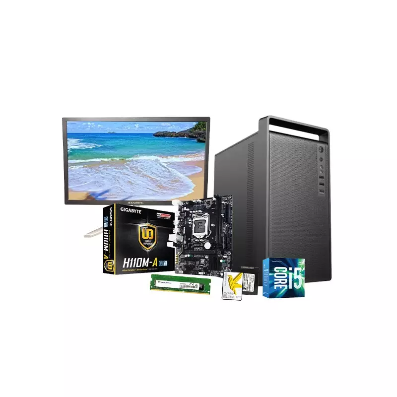 INTEL CORE I5 H110M MOTHERBOARD 8GB RAM 256GB SSD DESKTOP PC WITH 19 INCH MONITOR