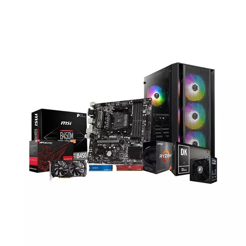 AMD Ryzen 5 5600 MSI B450M PRO-VDH Motherboard 16GB RAM 512GB SSD Gaming PC with Rx 580 Graphics