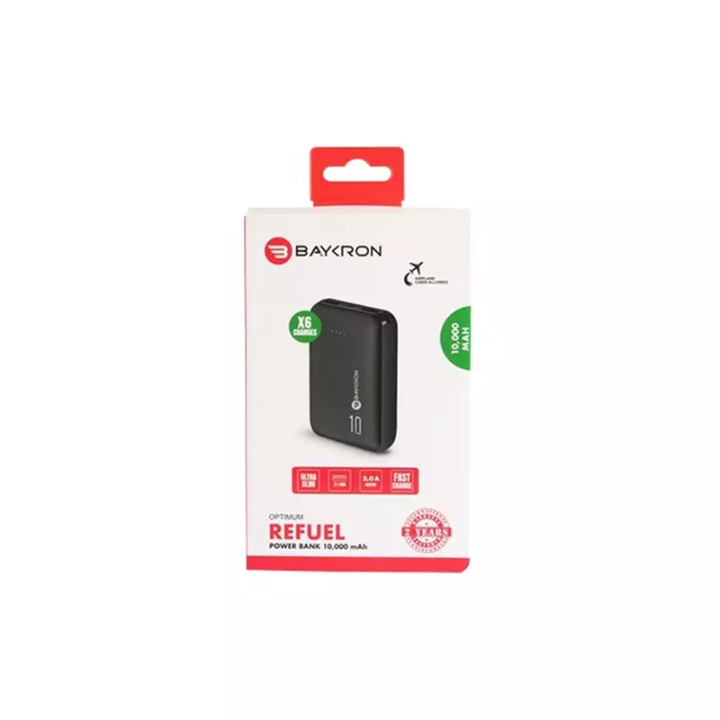 Baykron BA-PB-BLK-100 10000 mAh Power Bank - 1