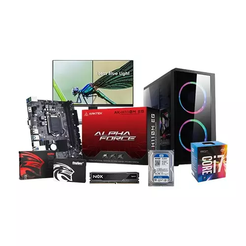 Intel Core I7 7th gen AK-H110M EG Motherboard 8GB Ram 256GB SSD 500GB HDD Office Desktop PC