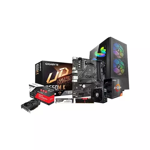AMD RYZEN 5 5600 Gigabyte B550M K Motherboard 16GB RAM 512GB SSD Desktop PC with RX 6600 Graphics