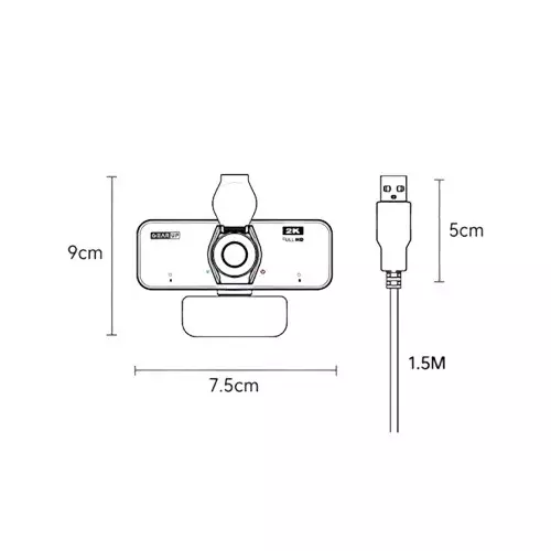 GearUP K450 2K 4.0MP HD USB Webcam with Built-in Mic-2