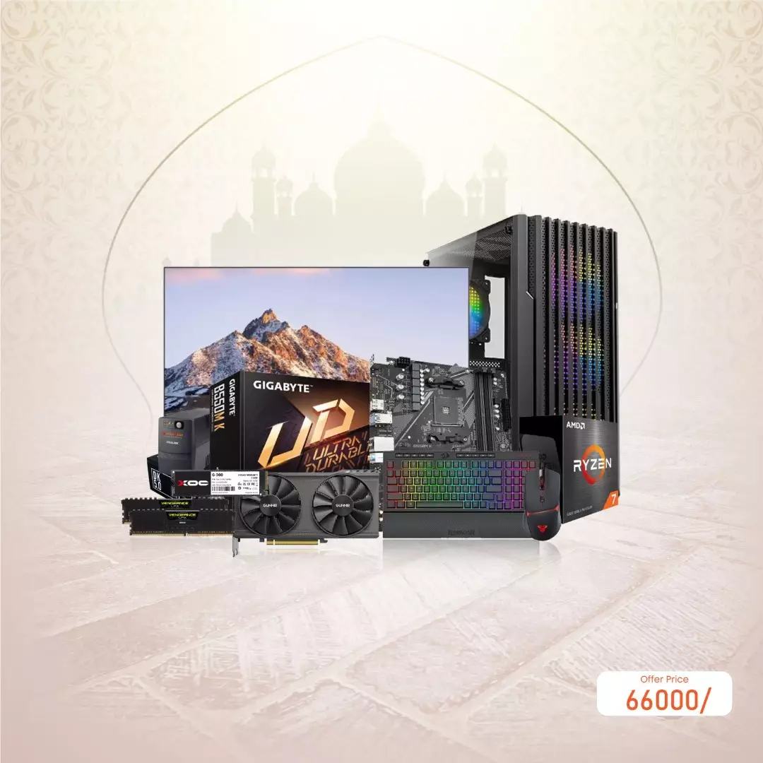 AMD RYZEN 7 5700X GIGABYTE B550M K 16GB RAM 512GB SSD Gaming PC with INTEL ARC A380 INDEX 6GB Graphics