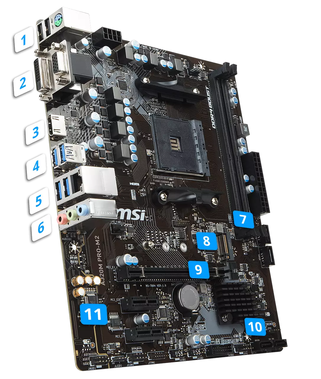 MSI AMD A320M PRO-M2 V2 Motherboard-gallery-1