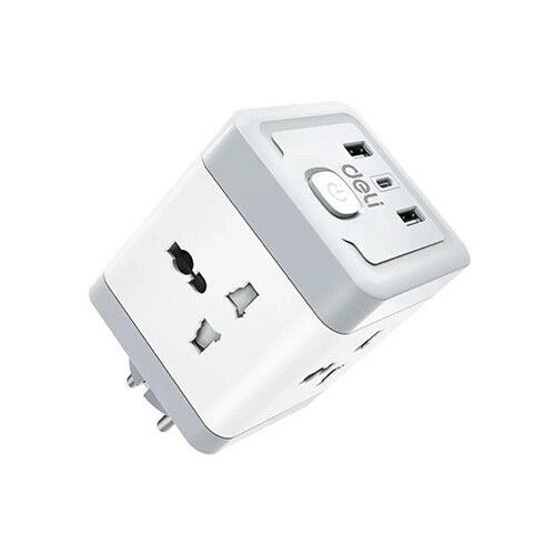 Deli ET426 2500W 4holes European Conventional Adapter