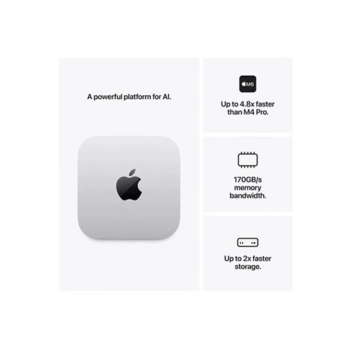 Apple Mac Mini Mid 2026 Apple M6 Chip 16GB 256GB SSD Mini PC (Silver) - 1