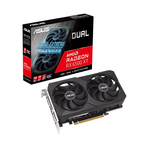 ASUS Dual Radeon RX 6500 XT V2 OC Edition 4GB GDDR6 Graphics Card