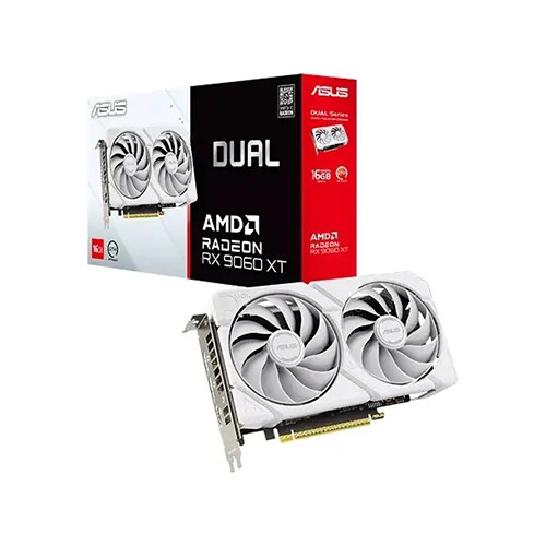 ASUS Dual Radeon RX 9060 XT 16GB GDDR6 Graphics Card (White)