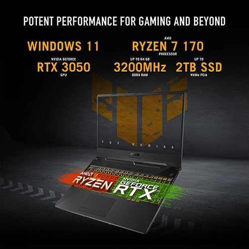 ASUS TUF Gaming A15 FA506NCQ-HN042W Ryzen 7-170 16GB RAM 512GB SSD 15.6-inch Gaming Laptop with  RTX 3050-7